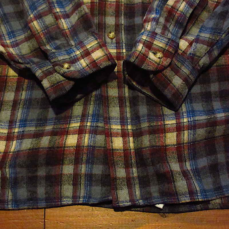 ビンテージ70's80's○PENDLETONチェックウールシャツsize 1X○260219