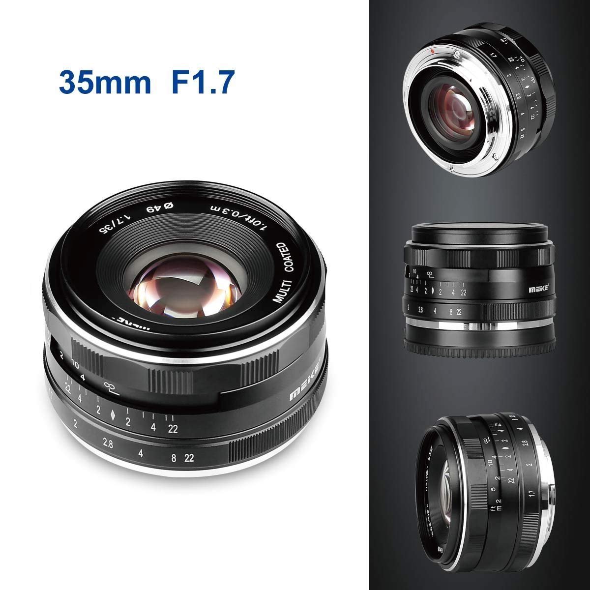 Amazon.co.jp: Meike 35 mm f1.7大口径マニュアルフォーカス固定レンズ