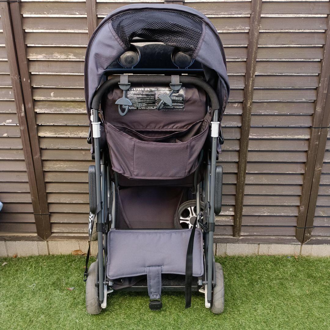 KATOJl　二人乗りベビーカー カトージ 二人乗りベビーカー 二人でゴー ブラック[取替用リアシート