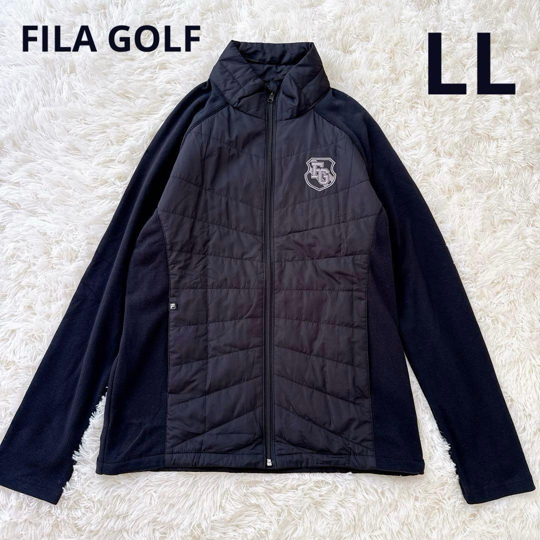 フィラゴルフ 切替 ブルゾン 中綿 ジャケット メンズ LLサイズ ブラック FILA GOLF フィラゴルフ ゴルフウェア メンズ ブルゾン ブランド 秋 冬