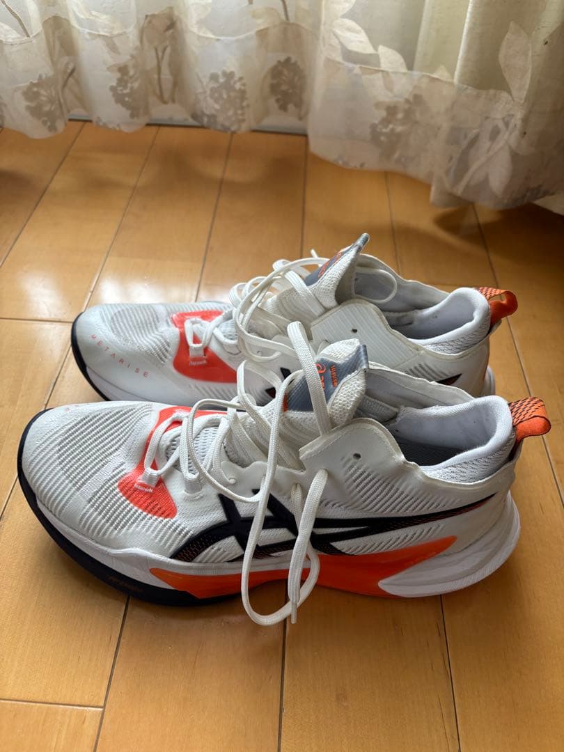 asics メタライズ2 バレーボールシューズ ホワイト/オレンジ ASICS（アシックス） METARISE 2 メタライズ 2 1051A089 メンズ